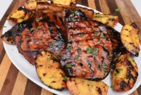 Sweet Bourbon Peach Chops