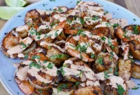 Flame-Kissed Shrimp with Zesty Chili Aioli