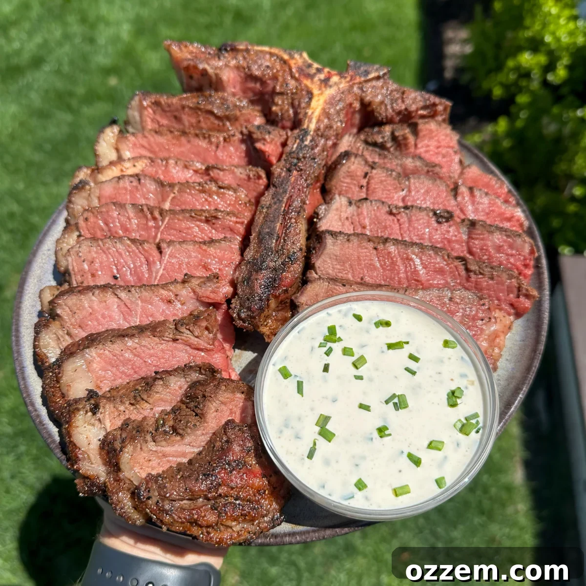 Two Cuts, One Legendary Steak 2 Perfectly grilled Porterhouse steak, ready to be served