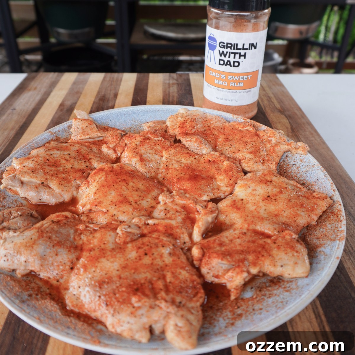 Chili Charred Chicken Sandwich 4 Seasoned spicy chicken thighs ready for grilling
