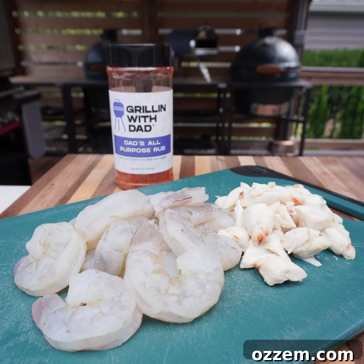 Gourmet Smoked Shrimp and Crab Toast 3 Raw jumbo shrimp and lump crab meat seasoned with Dad's All Purpose rub.