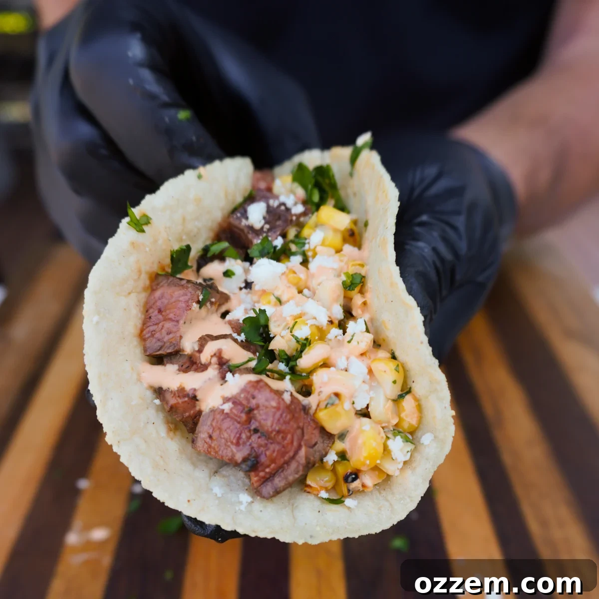 Grilled Steak Tacos with Corn Salad