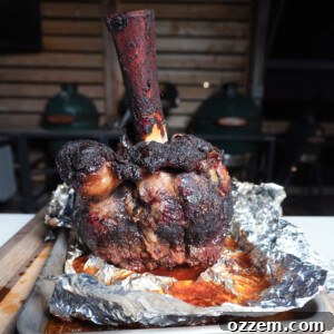 Smoked Beef Shank, also known as Thor's Hammer, shredded.