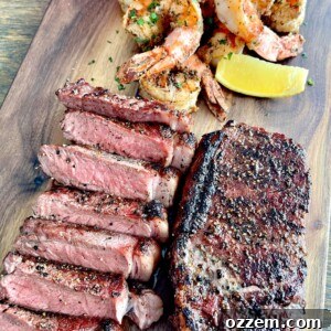 Grilled Surf N' Turf with New York Strip Steak and Tiger Shrimp