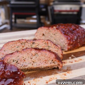 Easy smoked meatloaf sliced.