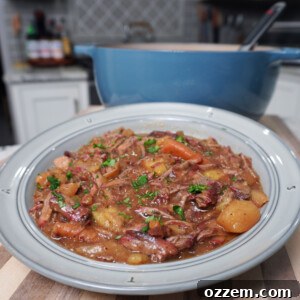 easy smoked pot roast dinner plated.