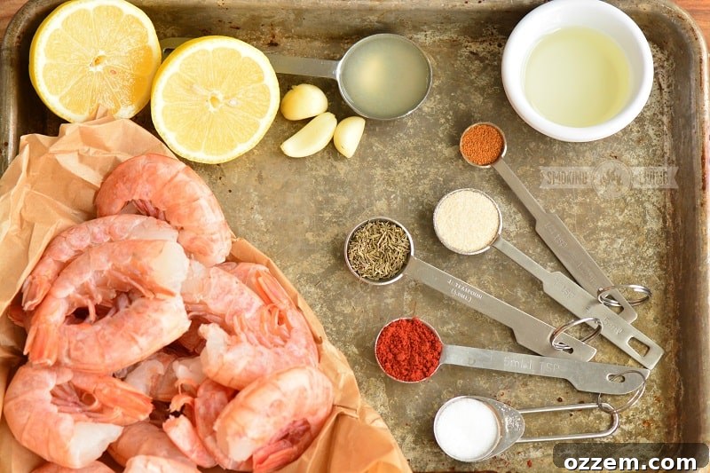ingredients for spicy shrimp wet rub
