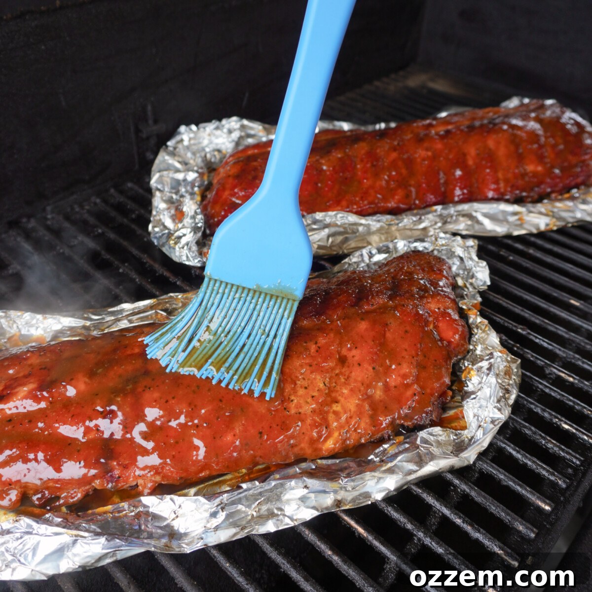 sauced ribs.