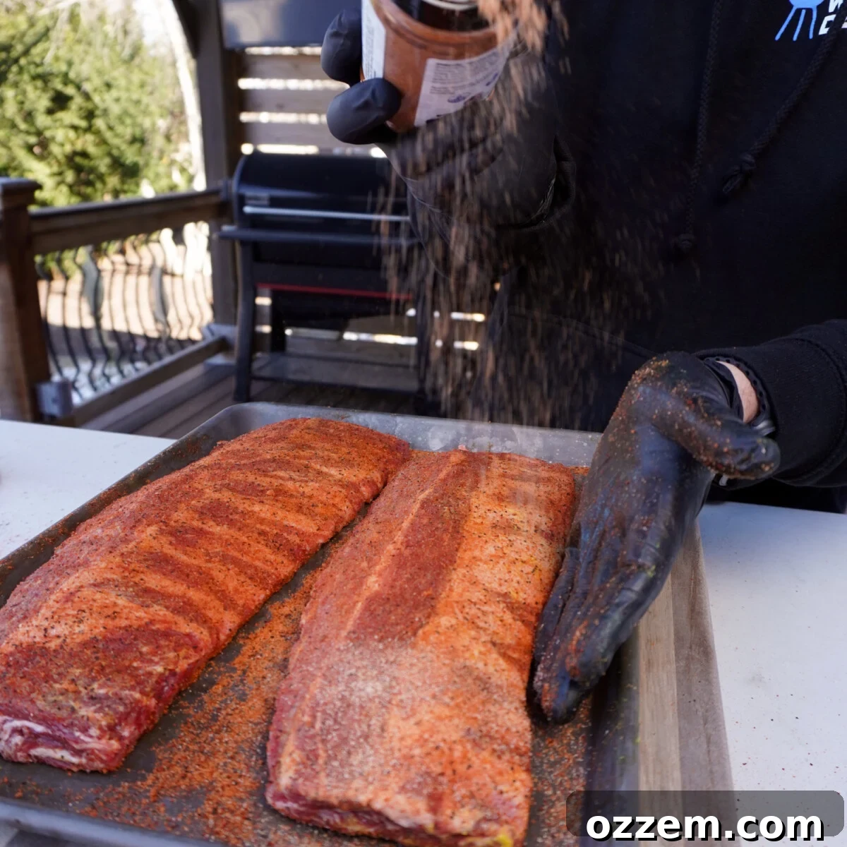 Seasoning of the ribs.