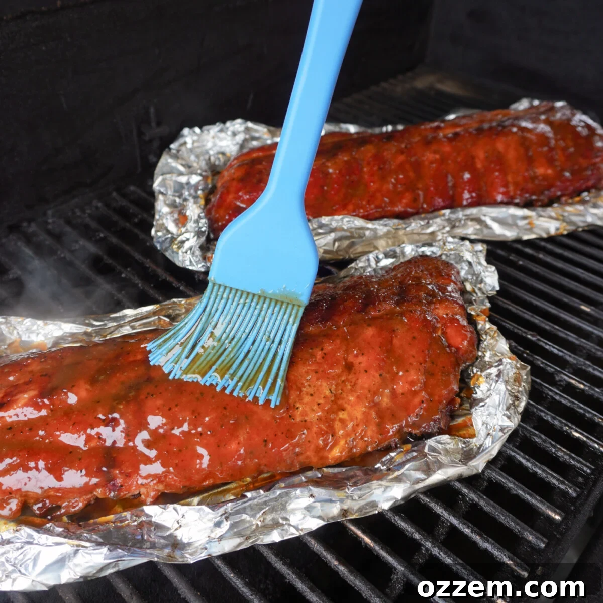 sauced ribs.