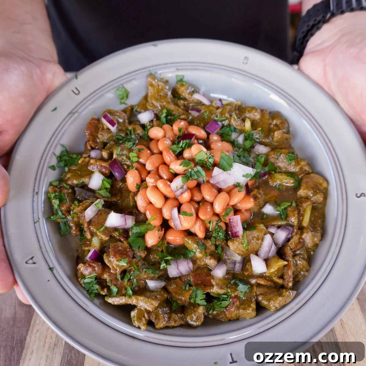 Best Carne en su Jugo plated in a bowl, showcasing its rich colors and fresh toppings.
