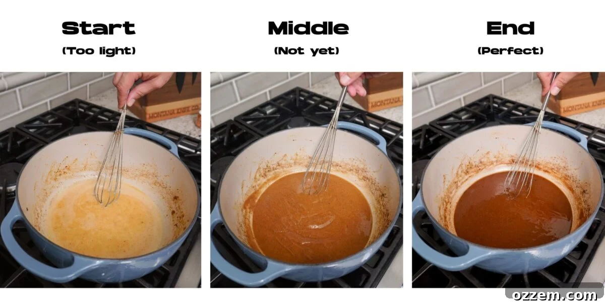 3 color steps to achieving the perfect roux.