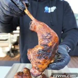 Sweet Tea Brined Grilled Turkey Leg and Thigh.