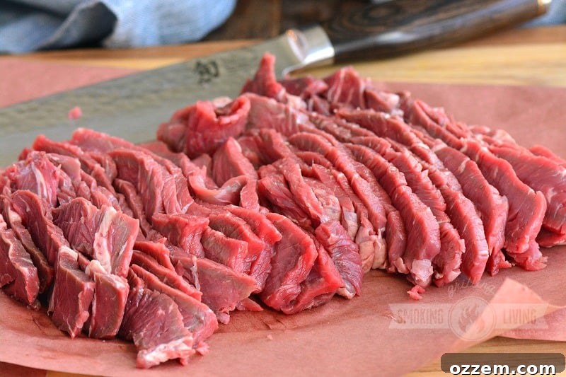 thinly sliced steak