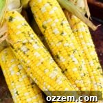 smoked corn on the cob stacked together