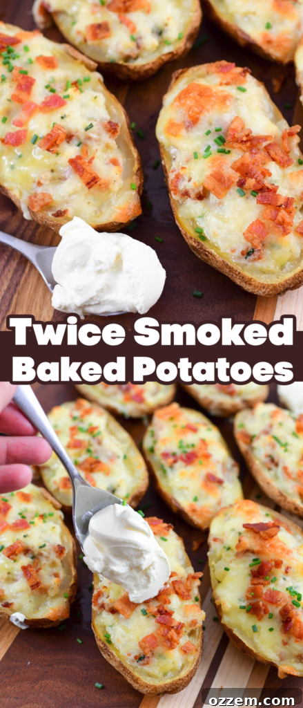 Smoky Creamy Twice Baked Potatoes 16 Smoked Twice Baked Potato Recipe Card Image