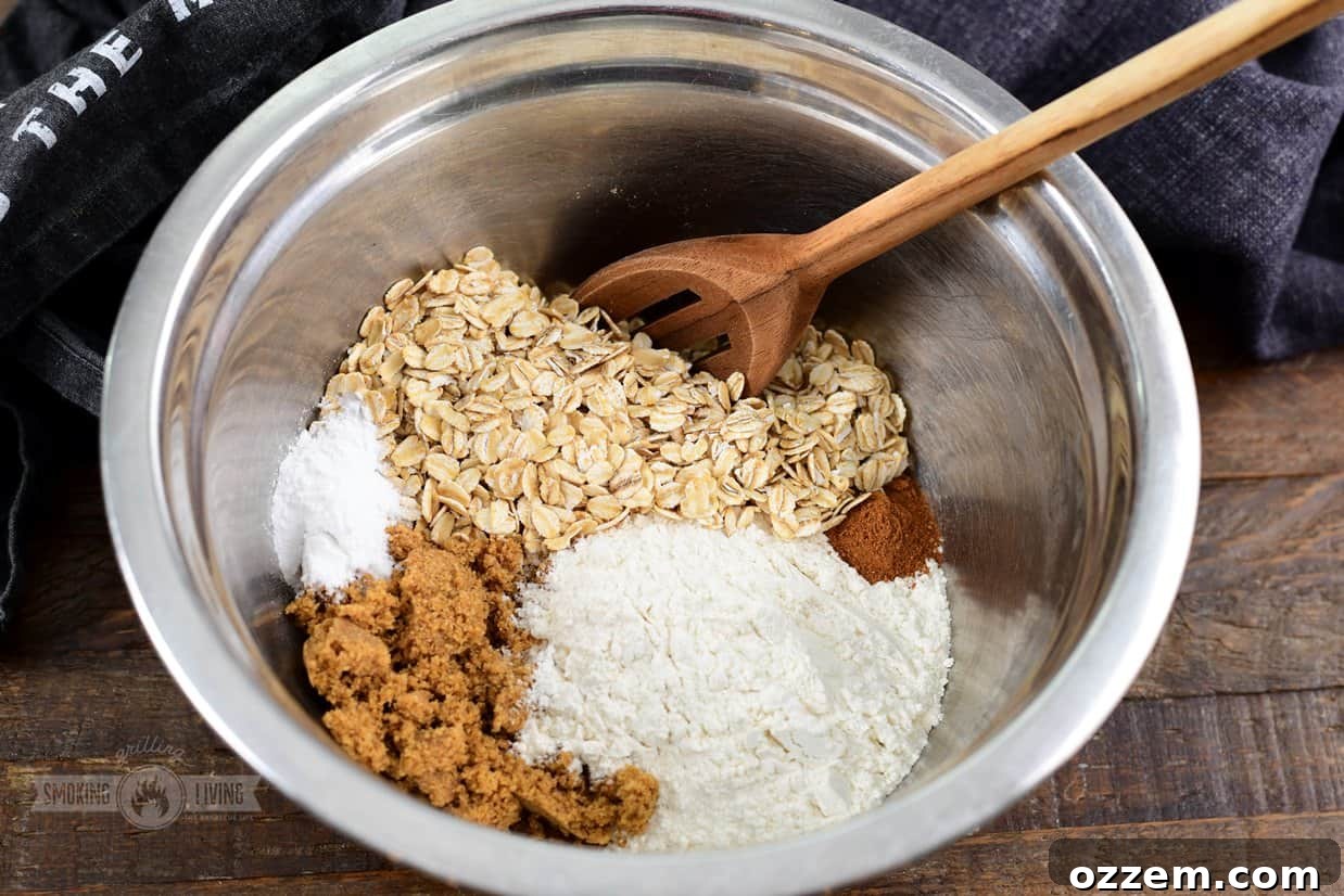 Mixing topping ingredients