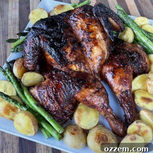 BBQ Spatchcock Chicken, ready to be served
