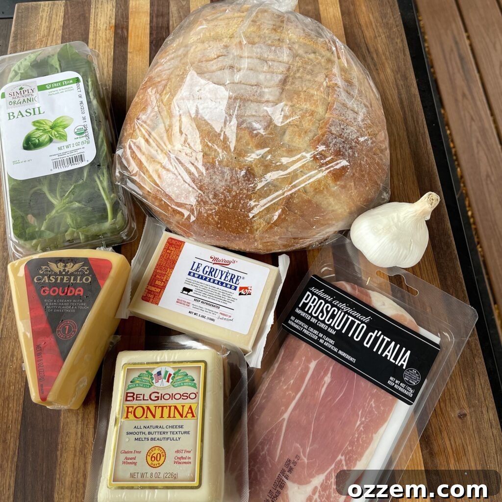 The perfect stack of cheese for a gourmet grilled cheese