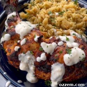 Grilled Tandoori Inspired Chicken on a platter