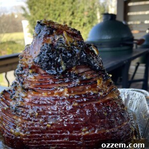 Orange Marmalade Ham on a platter.