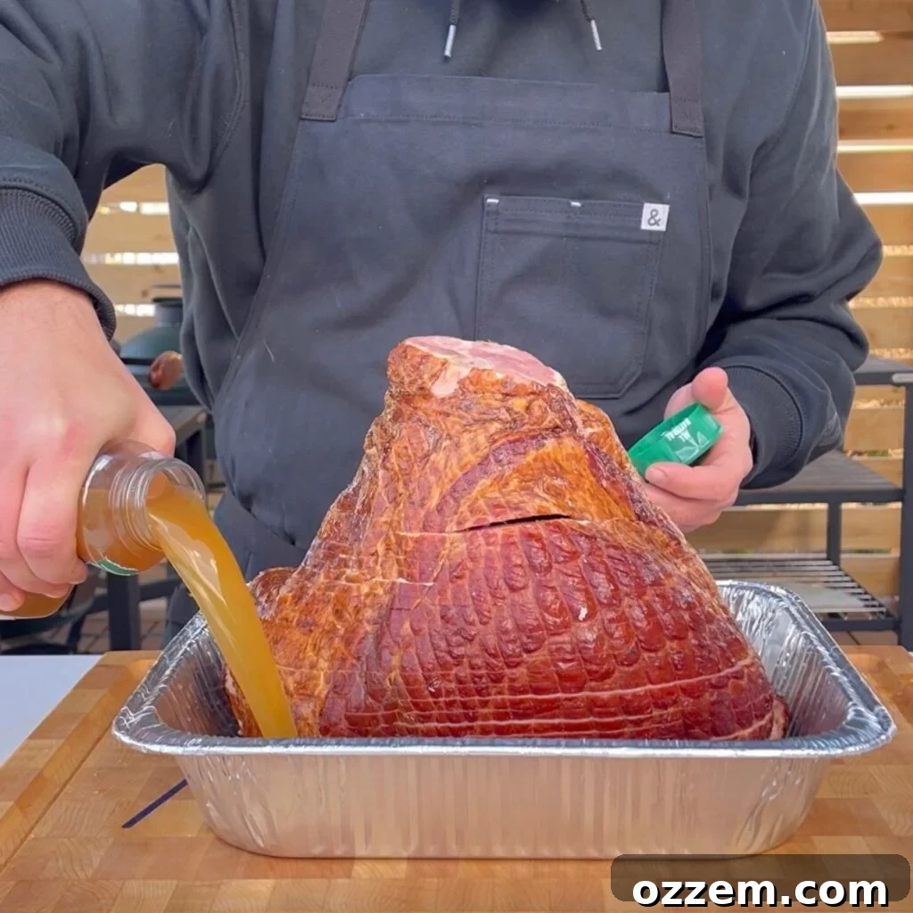Preparing the Orange Marmalade Ham on a wire rack.
