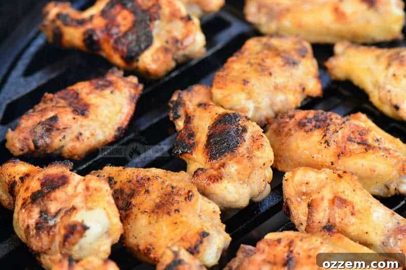 cooked chicken wings on the grill