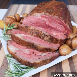 Beautifully roasted Rotisserie Prime Rib