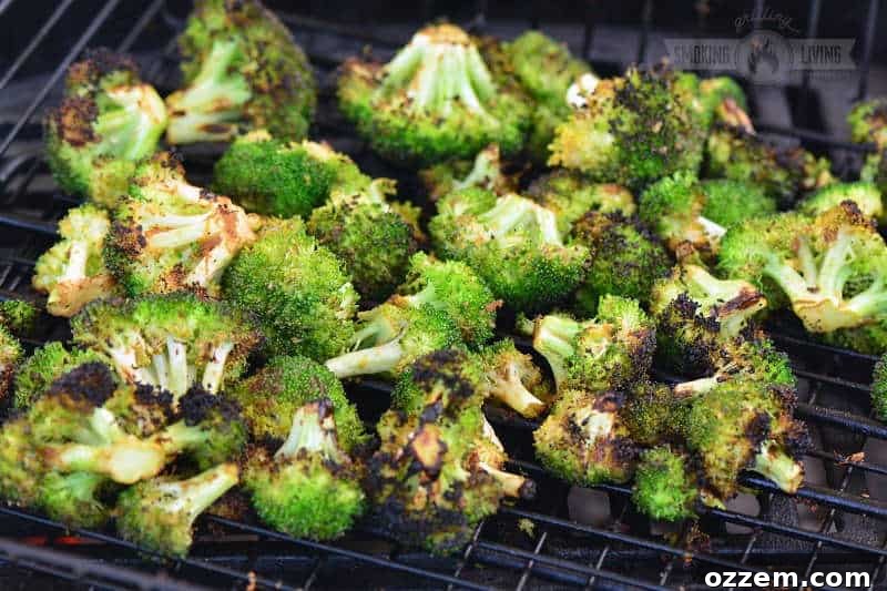 crispy broccoli on the grill