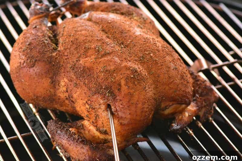 cooked chicken on the smoke grate