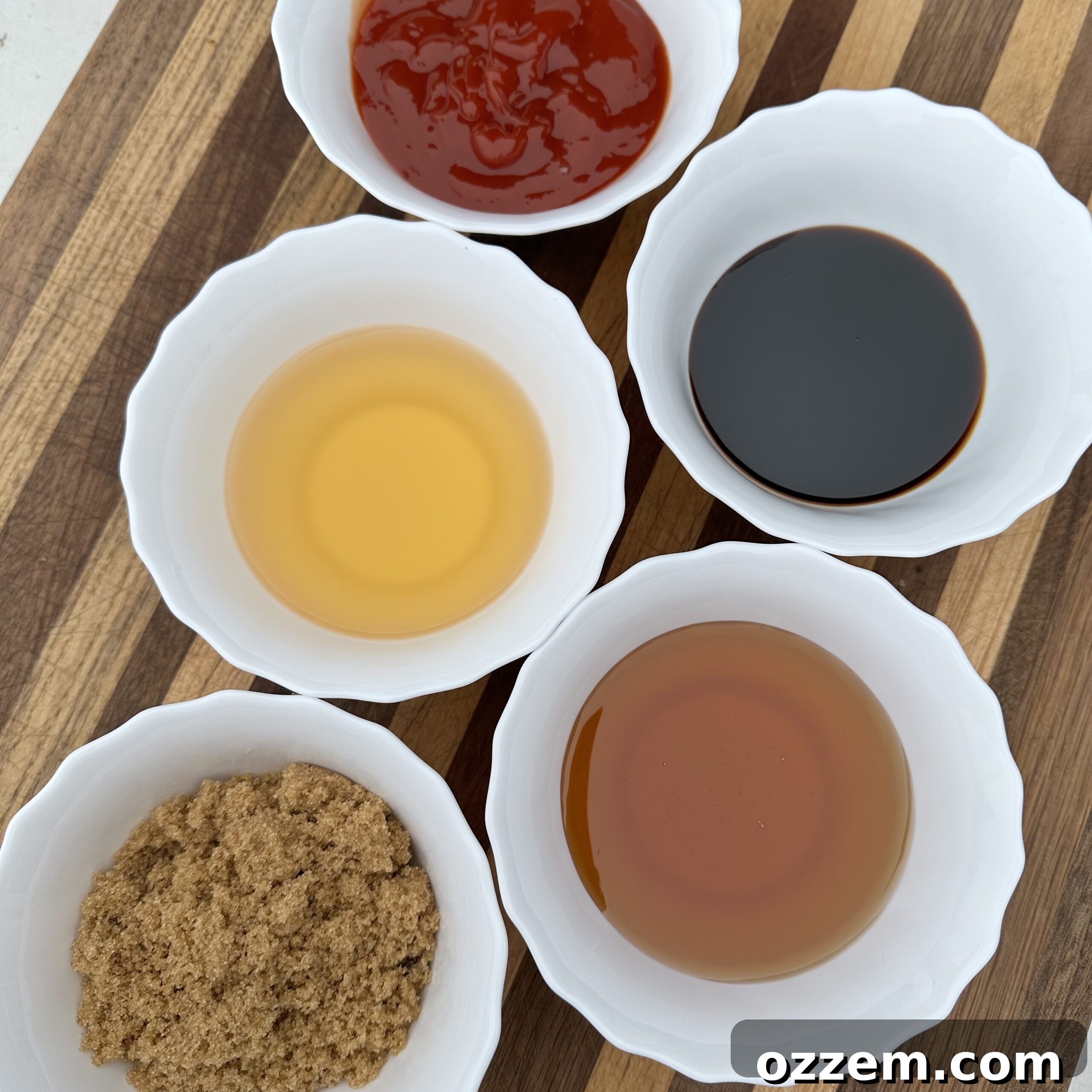 Assortment of ingredients for homemade Honey BBQ sauce