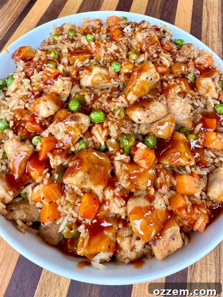 Delicious BBQ Pork Fried Rice served on a plate