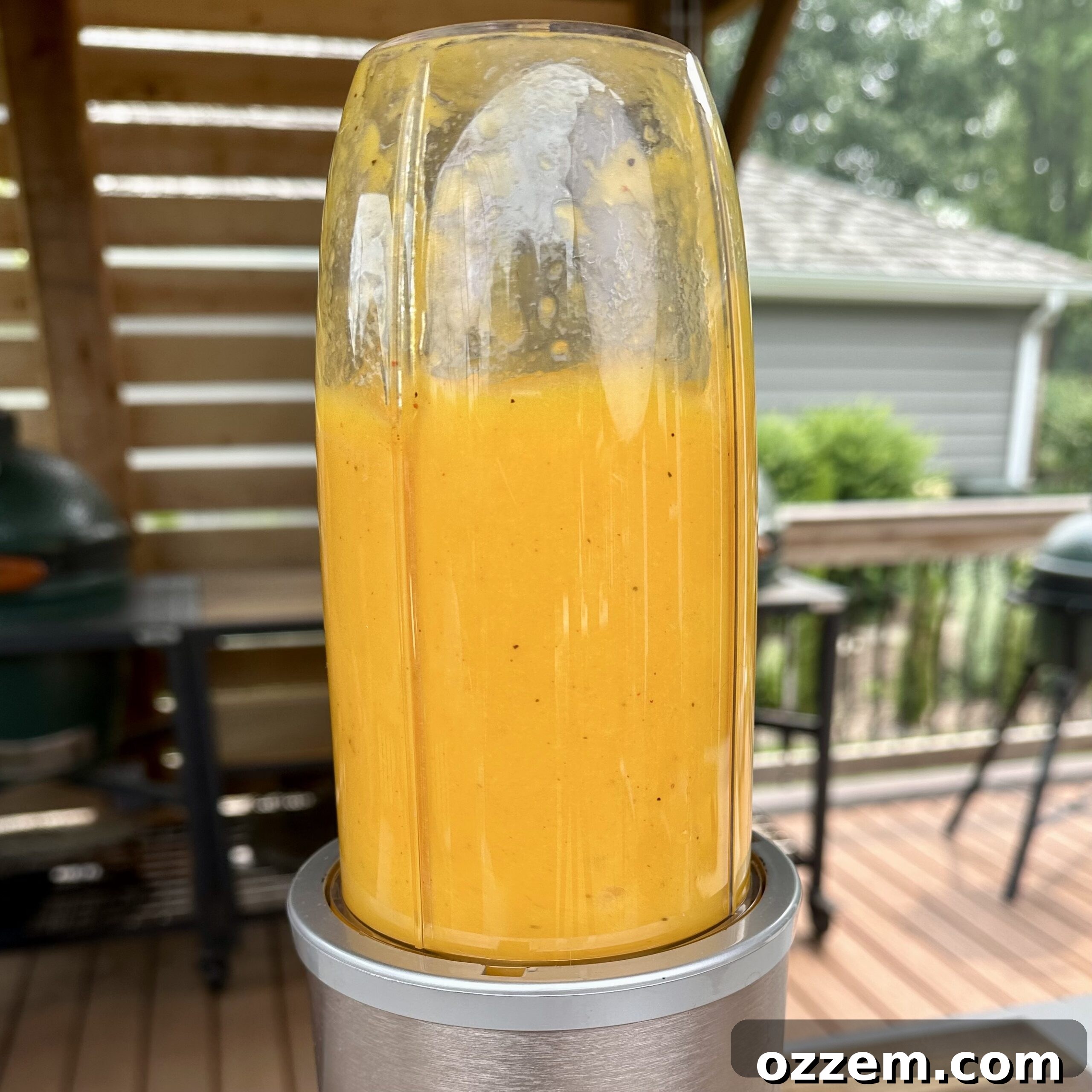 Smooth and vibrant Mango Habanero Sauce in a bowl.