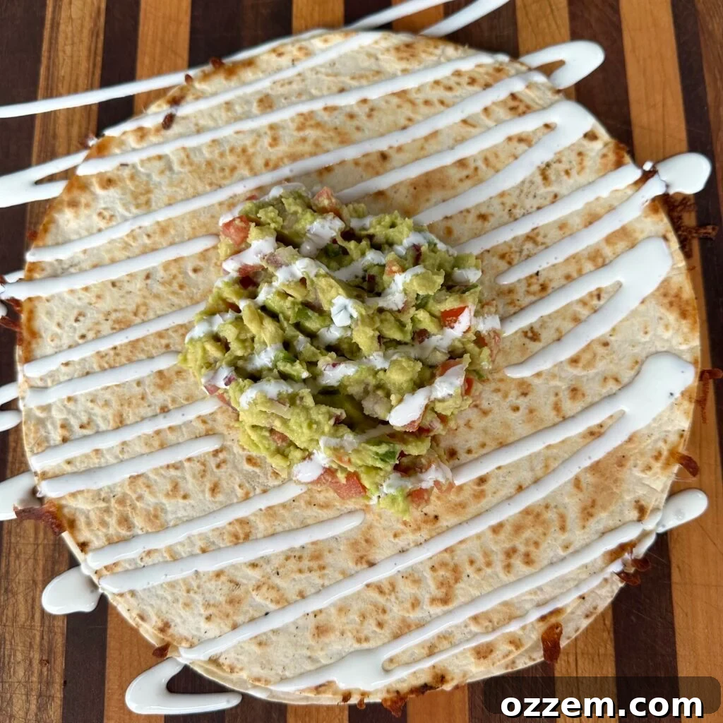 Delicious Steak Quesadilla served with fresh homemade guacamole