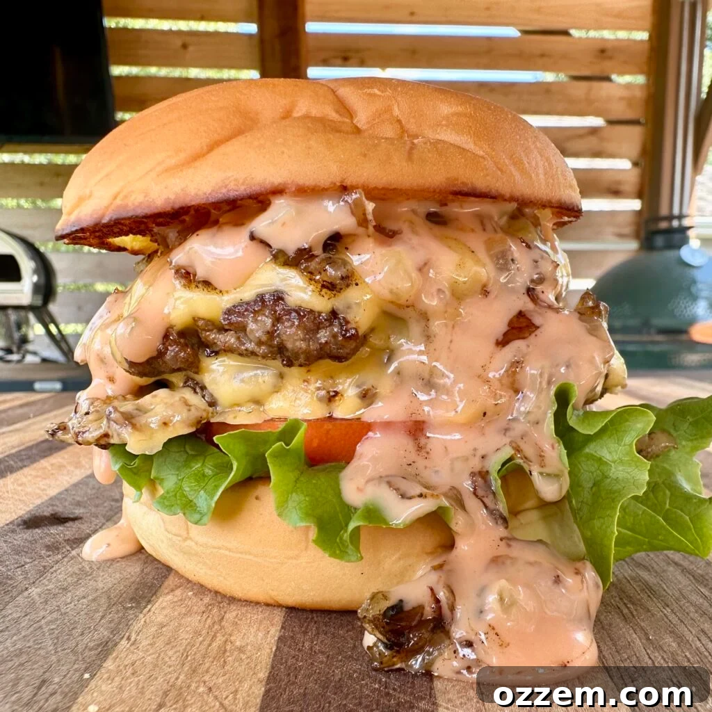 Delicious homemade In-N-Out style burger with fries