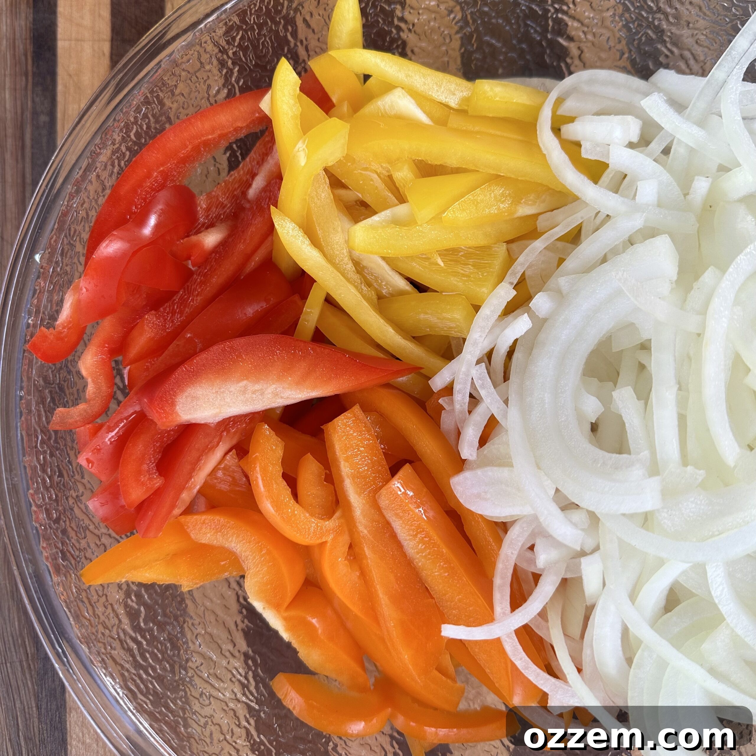 Sliced fajita veggies