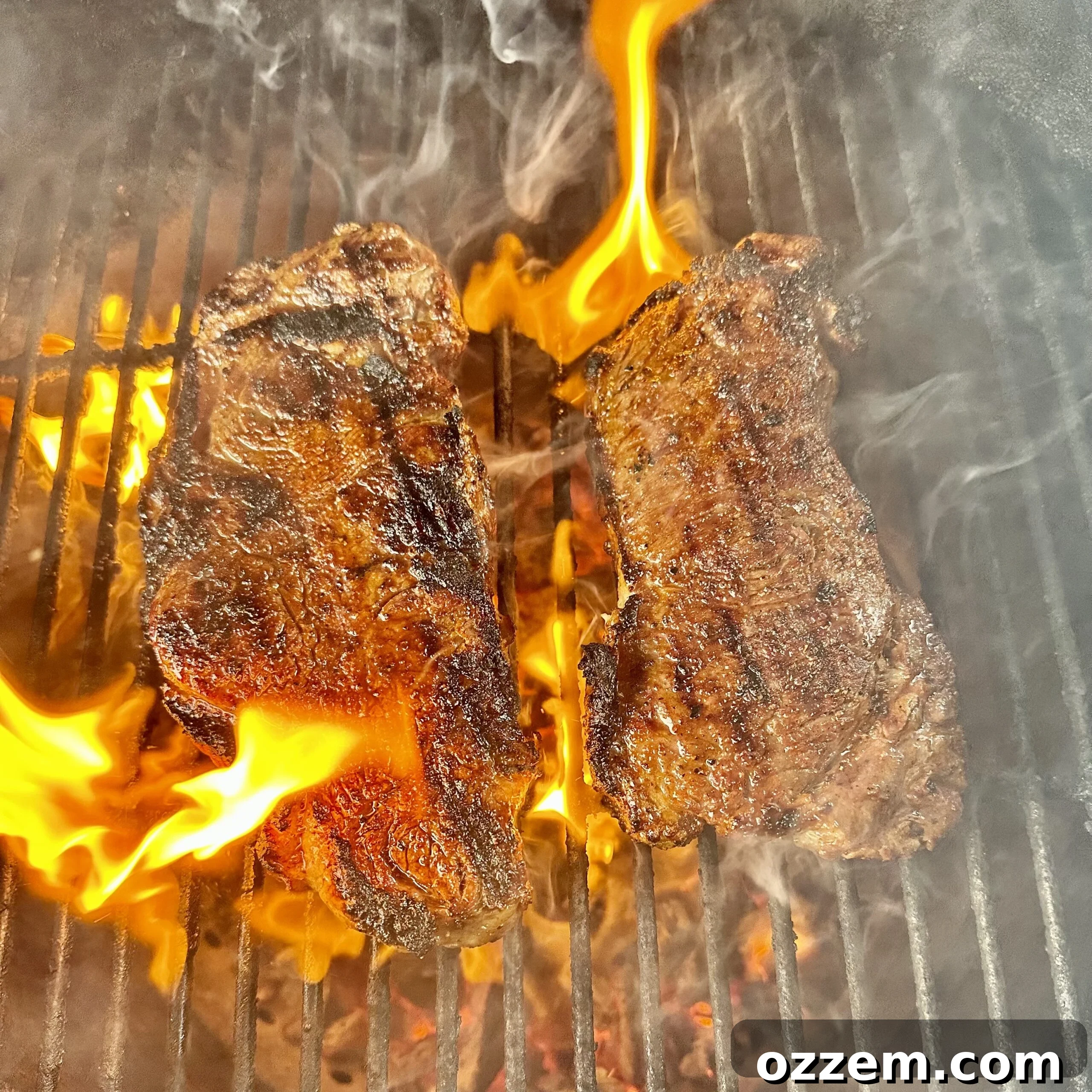 Perfectly grilled steak with visible sear marks and juicy interior.