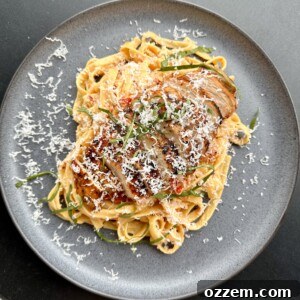 A delicious plate of Marry Me Pasta with tender grilled chicken