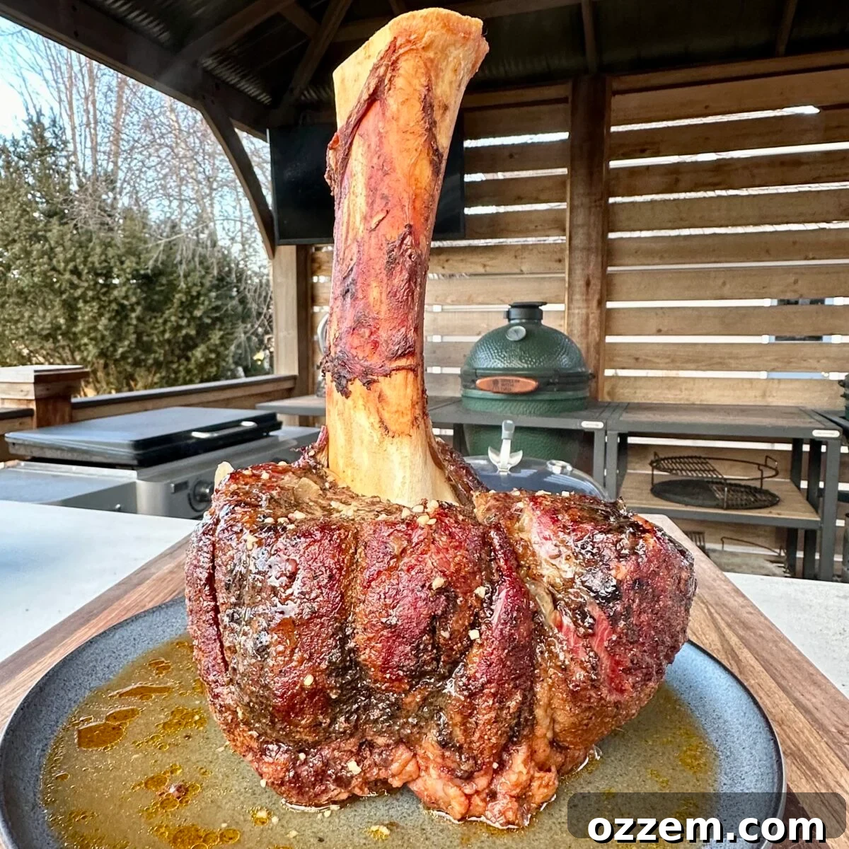 A perfectly smoked Thor's Hammer beef shank ready to be shredded.