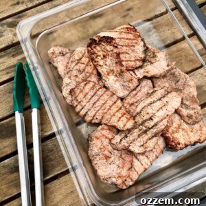 Grilled Veal Medallions in Marsala Sauce 4 Grilled veal cutlets, beautifully seared with tantalizing grill marks, ready to be added to the rich Marsala sauce.