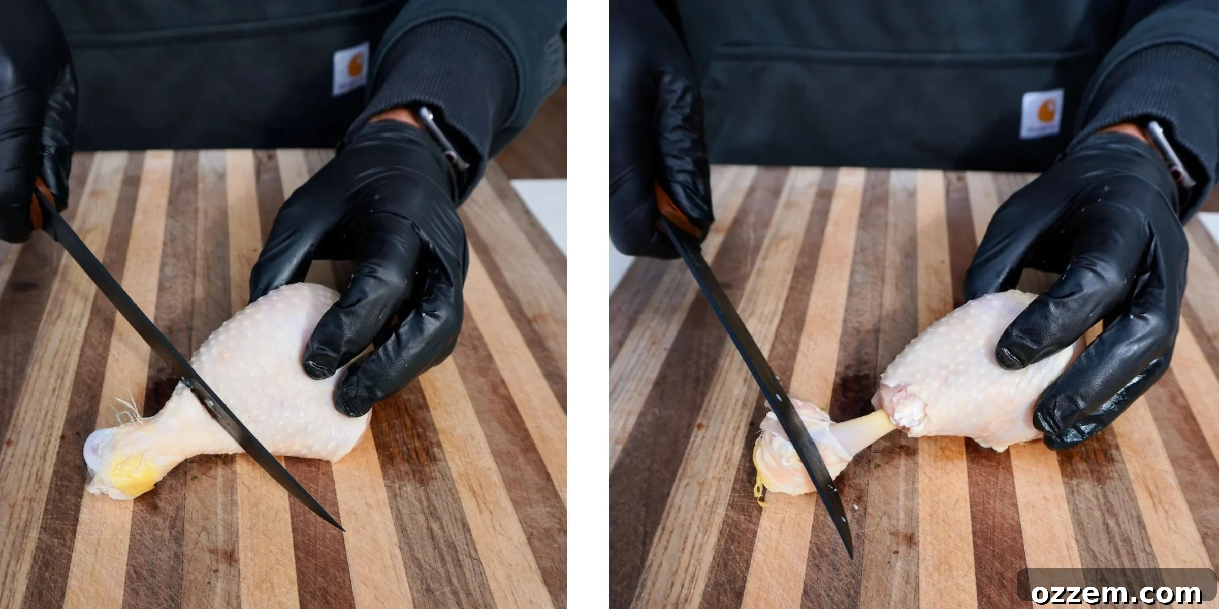 Crispy Bacon Chicken Legs 4 How to prep chicken drumstick lollipops step-by-step.