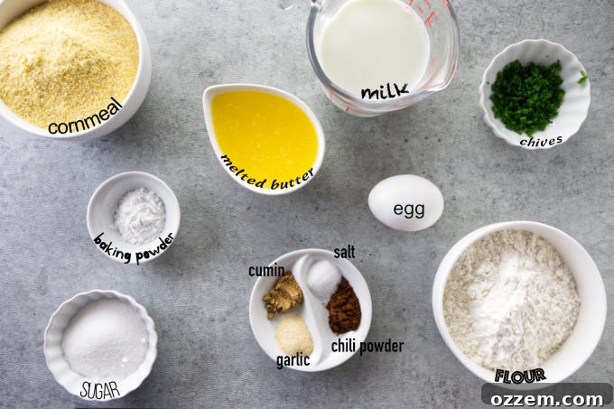 Ingredients used to make air fryer corn dogs from scratch.