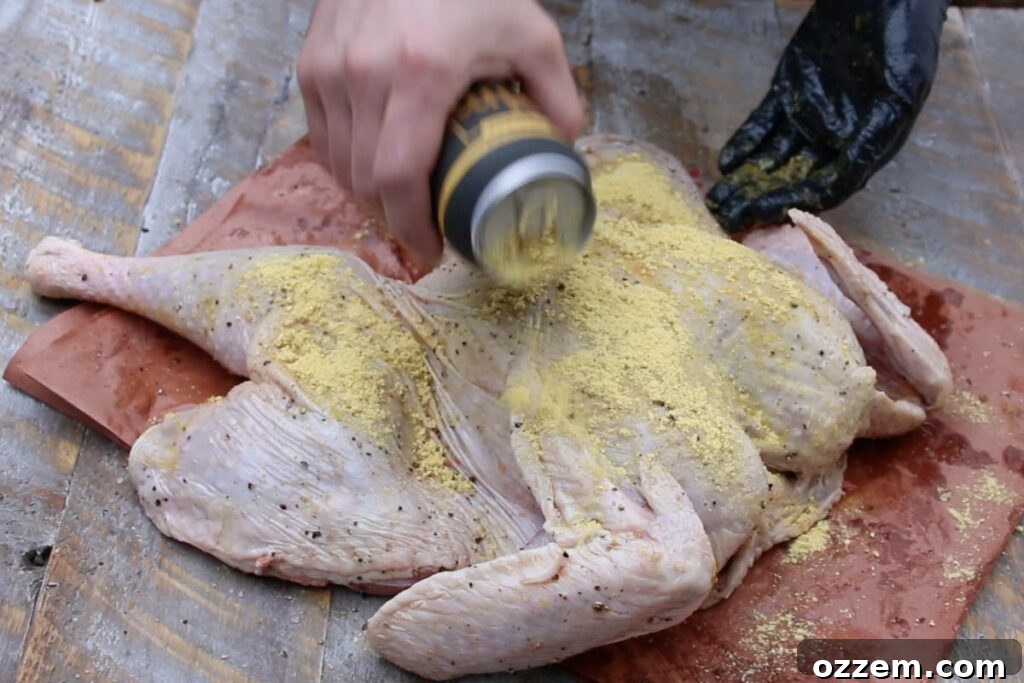 seasoning the spatchcock turkey