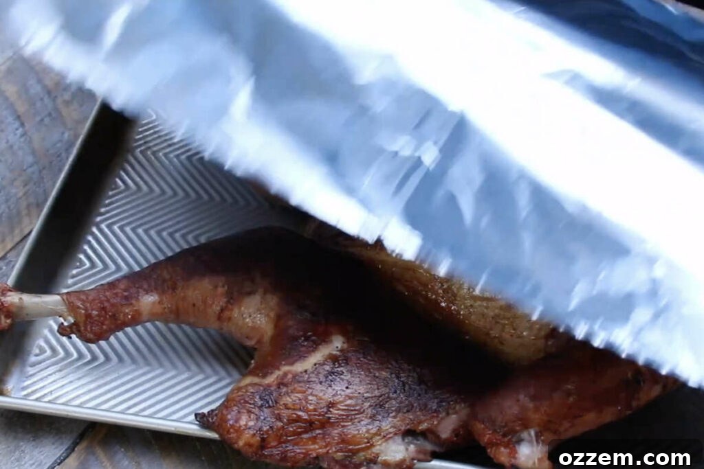 covering turkey with foil to let it rest