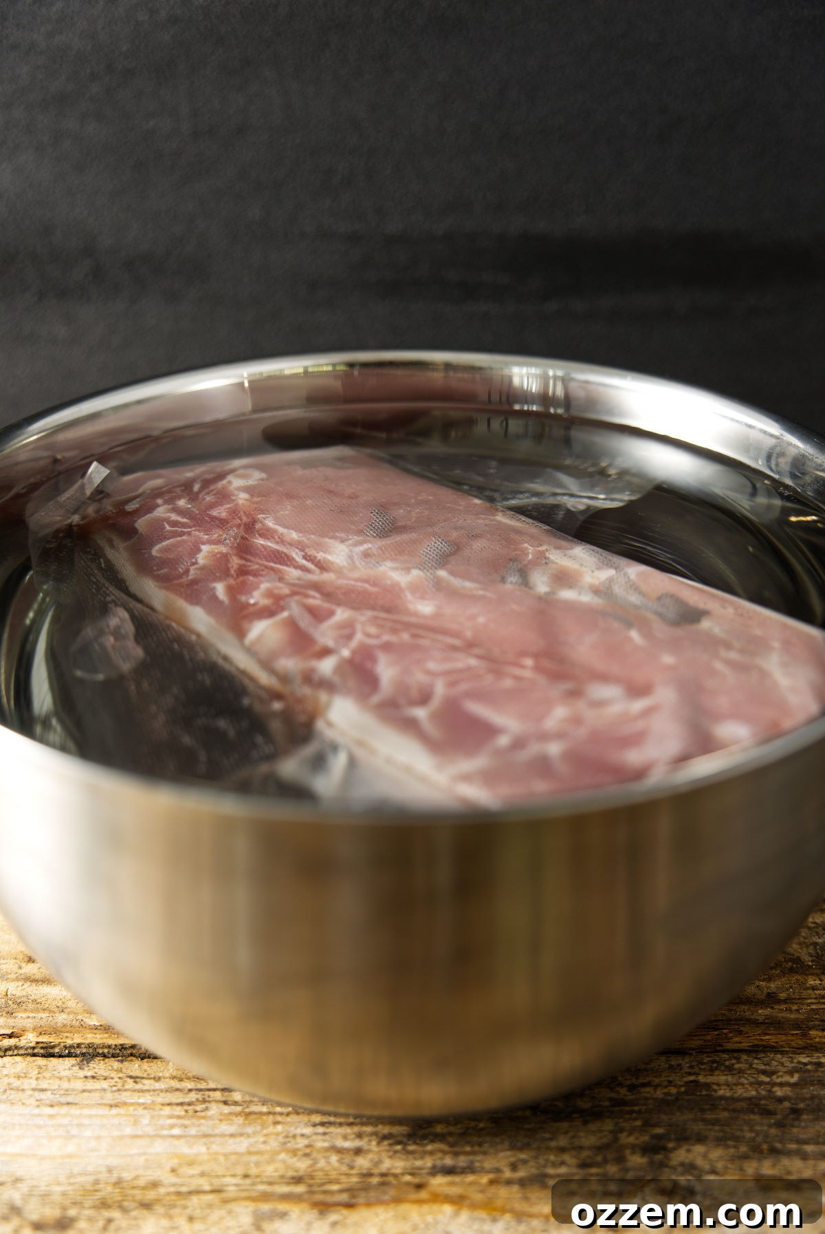 How to thaw pork loin in water bath.