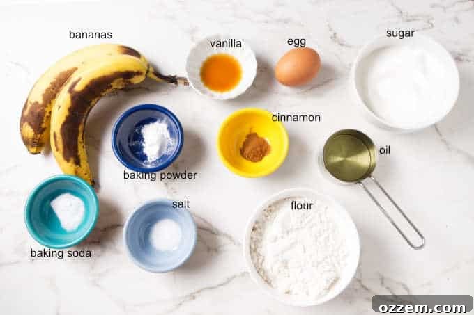 Golden Air Fried Banana Bundt 4 A colorful array of ingredients for a delicious banana bundt cake.