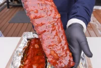 Smoky Peach Bourbon Ribs