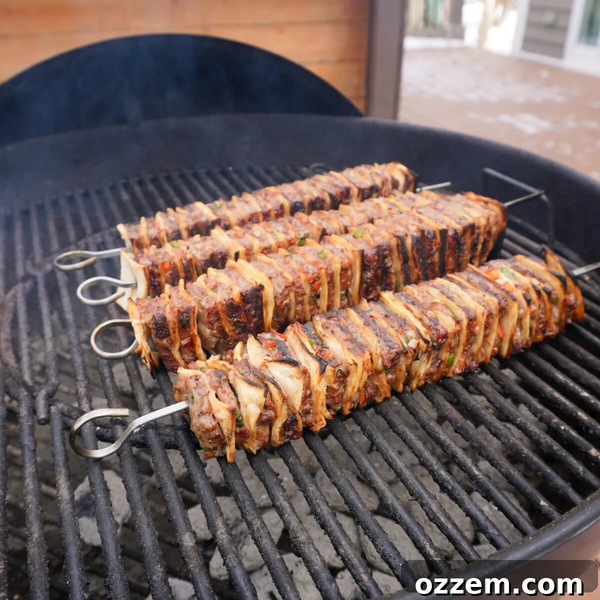 grilled tortilla beef kebab.