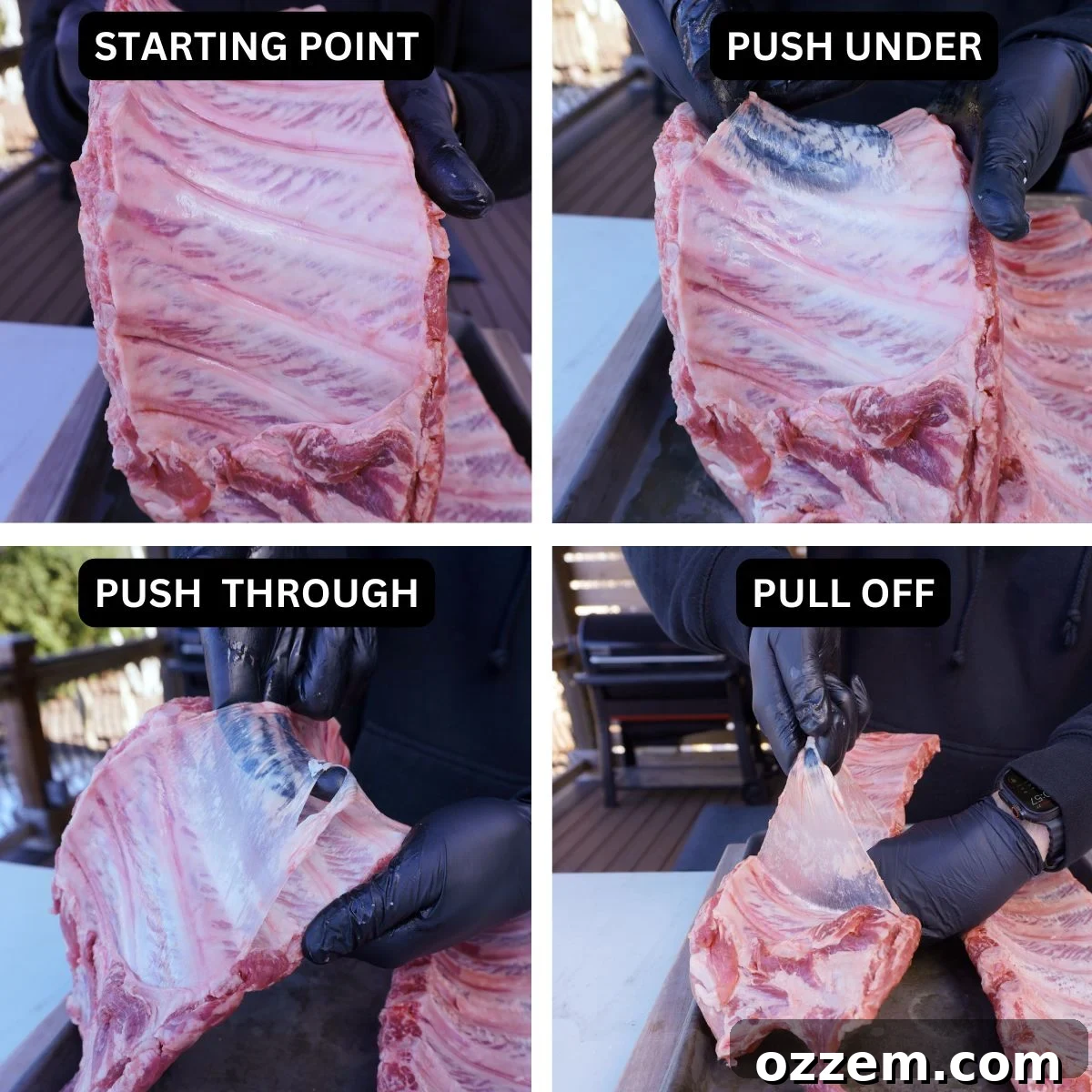 Step-by-step guide on how to pull the membrane off ribs easily.
