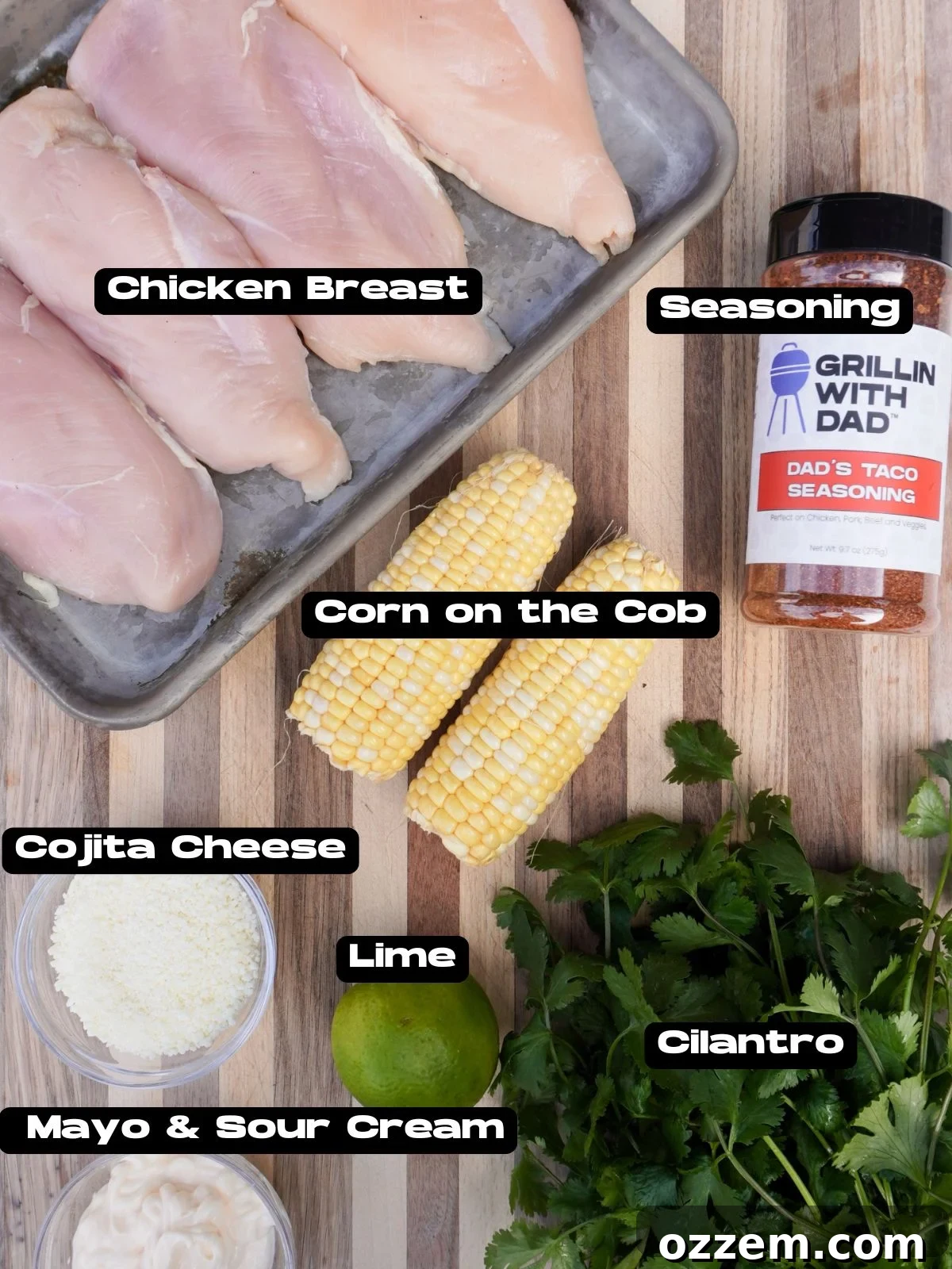 Mexican Street Corn Grilled Chicken Ingredients.